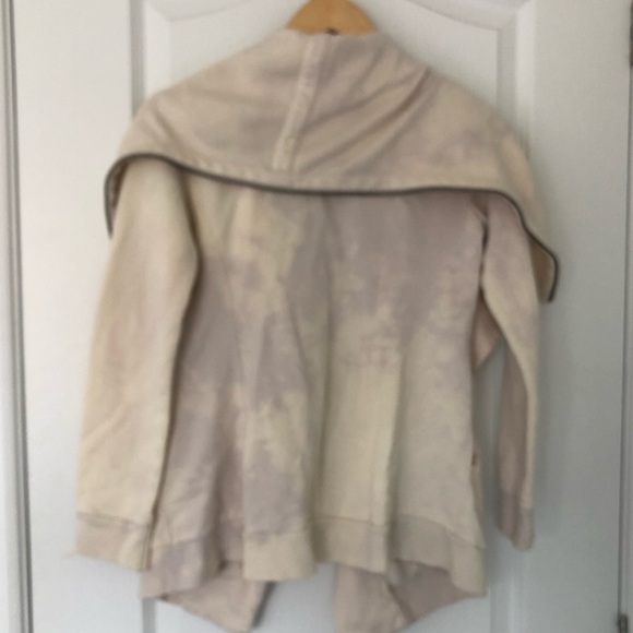 ALL saints open sweater with zip shawl beige tie dye - Picture 7 of 12